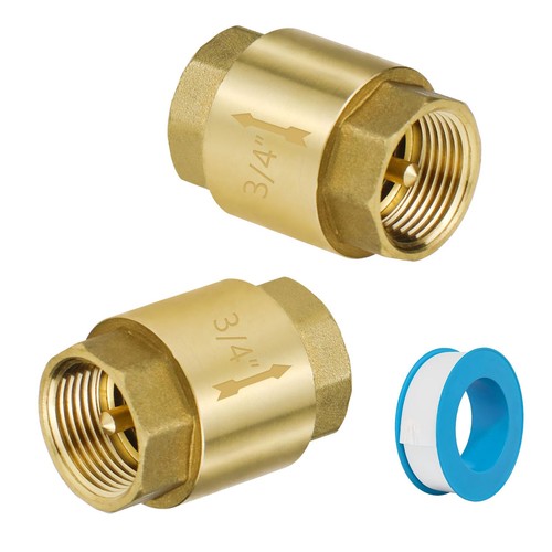 NPT 3/4 Check Valve,Brass Inline Spring Garden Hose Check Valve for Sprinkler...