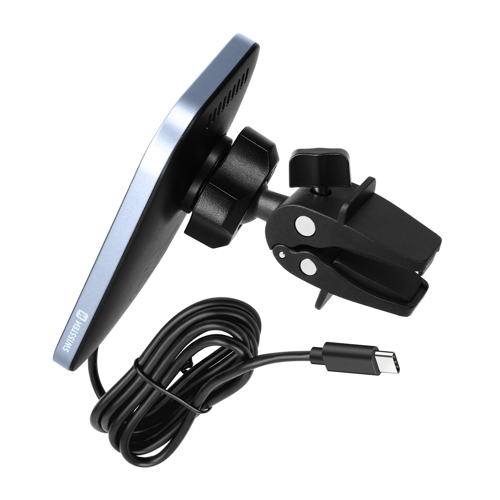 Support voiture charge rapide 15W Swissten pour grille ventilation