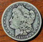 1891-O Morgan Silver Dollar - Good