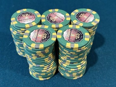 100 $25 Grand Victoria Casino Paulson Poker Chips - Rising Sun, Indiana IN