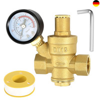 Druckminderer 1/2 Zoll DN15 Mit Manometer Aus Messing, Einstellbar FüR Wasser