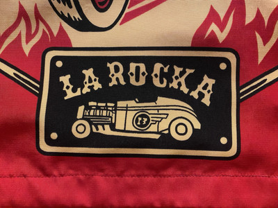VINTAGE BC Ethic La Rocka London Men Shirt LARGE Hot Rod Rumble