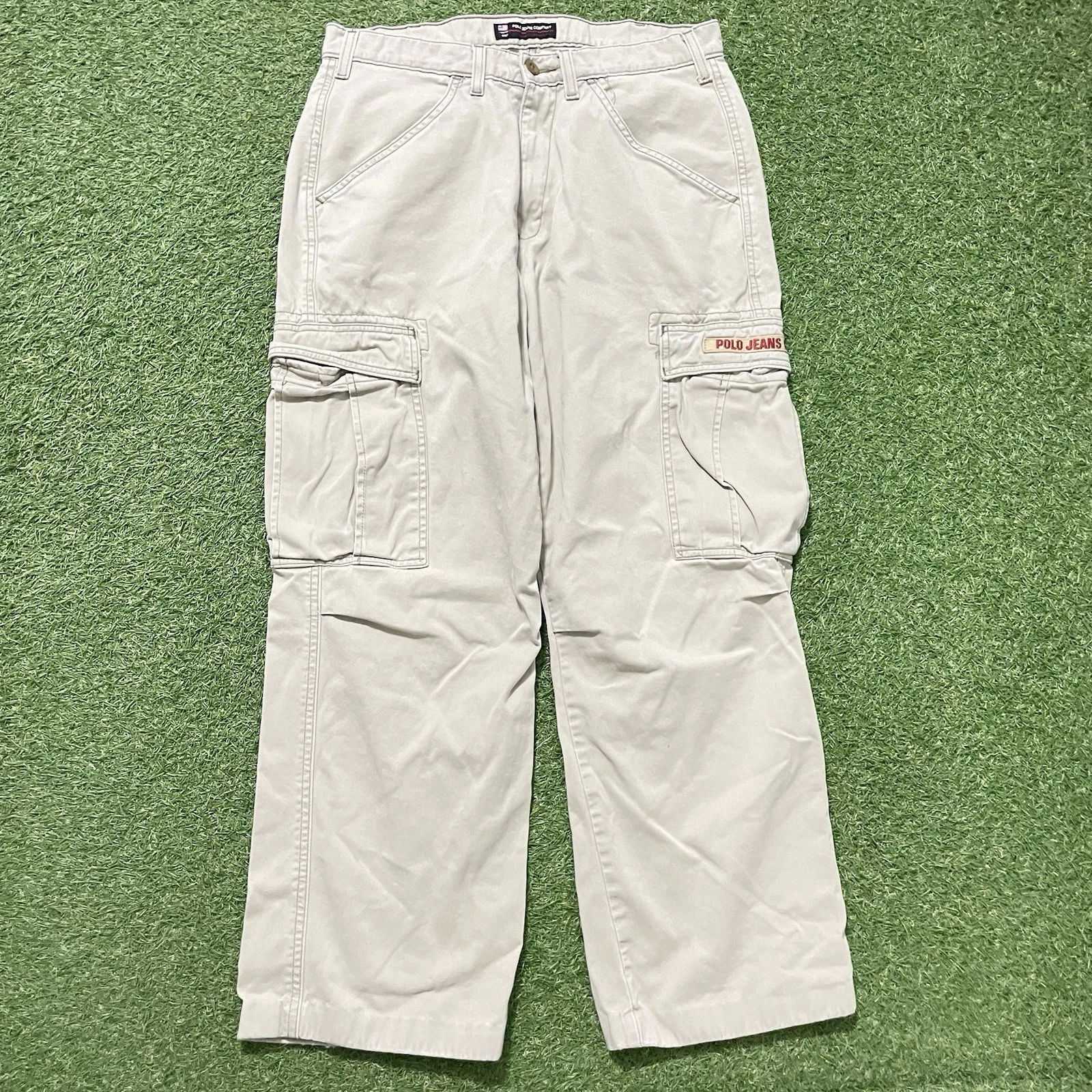 VTG Polo Jeans Co Ralph Lauren Cargo Freighter Pants Mens 32x28 Military Y2K