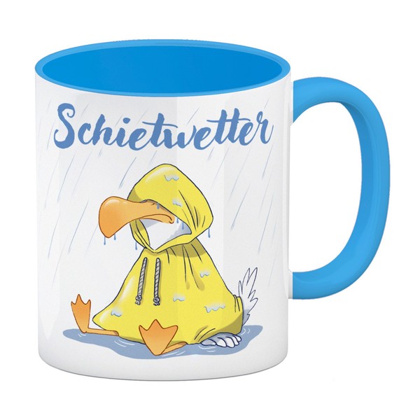 MöWe Kaffeebecher In Hellblau Mit Spruch Schietwetter-image