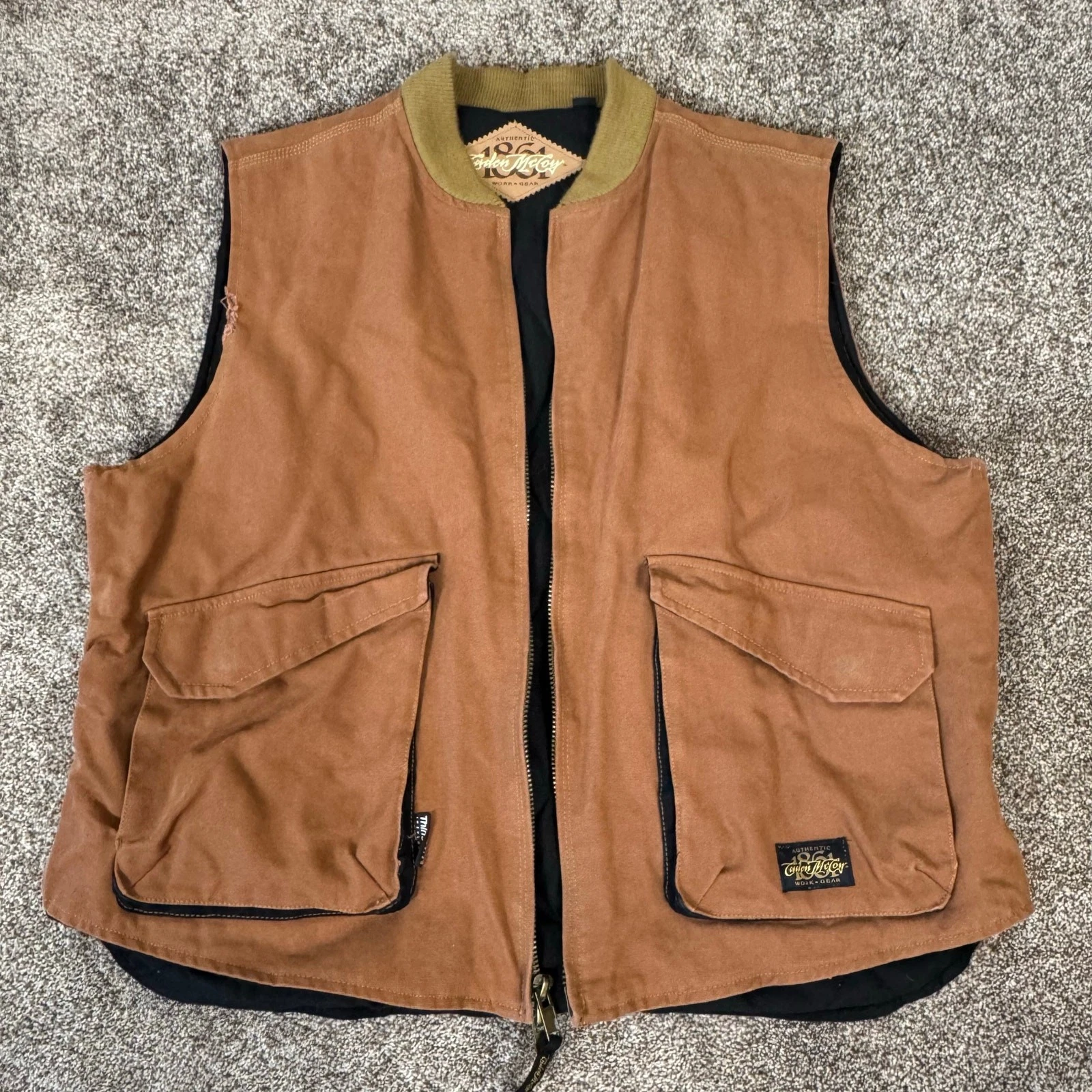 Caden McCoy Work Vest Outerwear Men's 2XL Duck Canvas Thinsulate Pockets