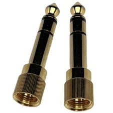 CESS 2-Pack 1/4" Stereo Phone Screw-On Adapter - Male 1/8" to Gold