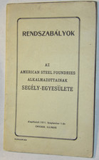 1910s-20s  AMERICAN STEEL FOUNDRIES RELIEF SOCIETY BOOKLET FOR HUNGARIAN WORKERS