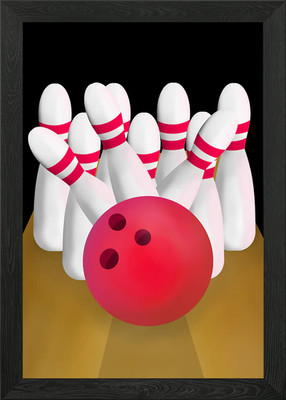 TENPIN BOWLING strike Framed Wall Art Poster Canvas Print Picture