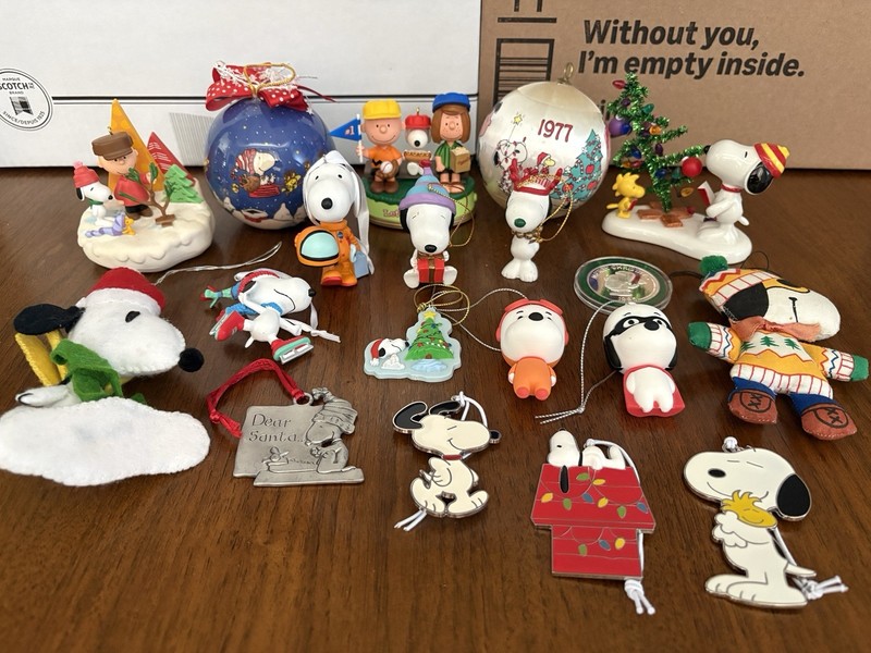 Snoopy Charlie Brown Peanuts Hallmark Christmas Ornament Lot