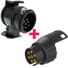 Anh&auml;nger Adapter Set 13 auf 7 & 7 auf 13 polig Kurzadapter PKW Wohnwagen Stecker