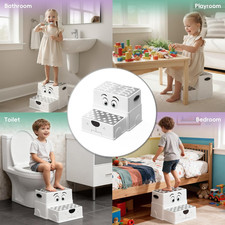 2 Step Stool for Kids Toddlers Anti-Slip Potty Training Stool for Bathroom Sink