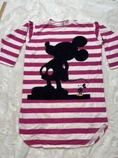 Vintage 90s Disney Mickey Mouse Sleep Shirt One Size Disney Pink White Stripe