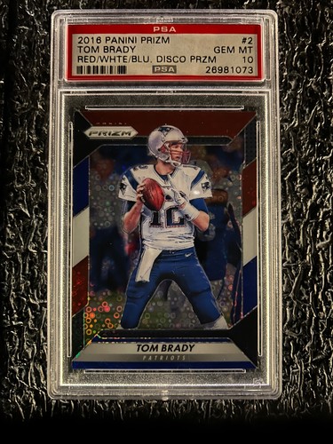 Tom Brady [Red White and Blue Disco Prizm] #2 2016 Panini Prizm card