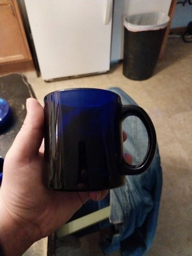 Set of 4 Libbey Cobalt Blue Glass 12–13 oz Coffee Mugs, Made in USA, Lead-Free