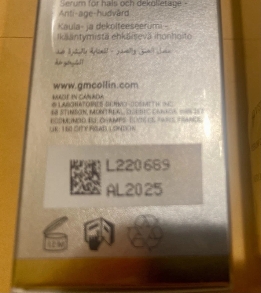 G.M. Suero Collin 4D Visible Lifting Cuello y Escote 50 ml / 1,7 oz caducado 25/04 Foto 3 de 3