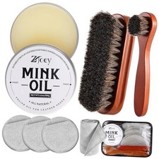 8 Pcs Mink Oil for Leather Shoes Boots 3.5 oz Leather Conditioner and Style a