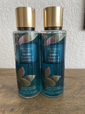 2 Victoria  s Secret Warm Vanilla Woods Pistachio Pear Fragrance Body Mist 8.4Oz