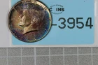 1966 COLOR TONED SILVER BU 50C KENNEDY HALF DOLLAR TYPE COIN RAW-3954
