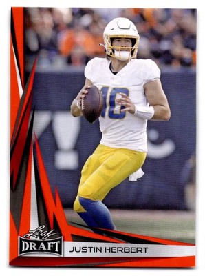 2023 Leaf Draft #B2-3 Justin Herbert Base V2 Red