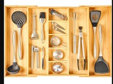 Extra Large Expandable Kitchen Siverware Utensils Drawer Organizer, 19" Deep