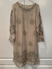 Preowned Pakistani 3 Pcs Chiffon Salwar Shalwar Kameez Eid Indian
