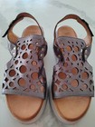 Hinako Dampier Leather Sandals - Pewter - Size 39 - NWOB