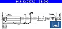 ATE 24.5112-0477.3 Bremsschlauch Vorderachse Vorne