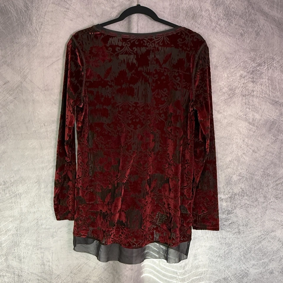 Top Rojo Bruja Terciopelo Burn Out Capricho Talla M Túnica Vampiro Otoño Foto 2 de 4