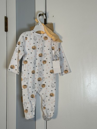 NUEVO BEBÉ LILA & JACK HALLOWEEN FANTASMA DURMIENTE CON SOMBRERO TALLA 6-9 MESES - Imagen 7 de 7