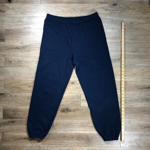 Vtg Jerzees Navy Blue XL Drawstring Sweatpants Made in USA Activewear Running - Picture 3 of 9