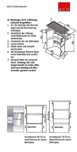 ACO Lüftungsschacht 40x40 ohne Boden Kellerschacht mit Maschenrost Kellerlüftung - Bild 5 von 5