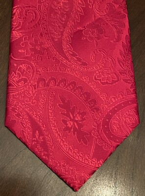 Hisdern Red Hand Made Men s Neck Tie