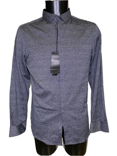 EMPORIO ARMANI Camicia in cotone con micropattern all over | Biondi  Abbigliamento