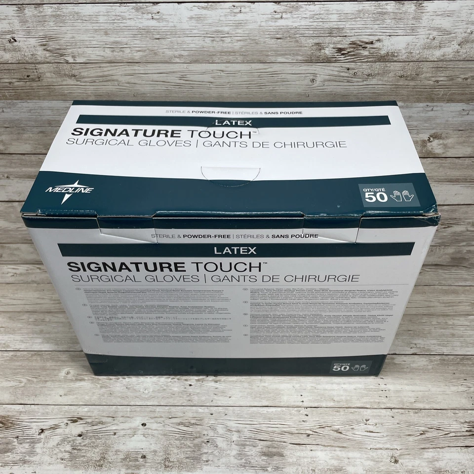 1 caixa de luvas cirúrgicas Medline Signature Touch LATEX tamanho: 6 MSG8960 *Veja datas* - Imagem 4 de 4