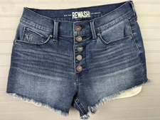 ReWash Size 3 26 Womens Denim Jean Shorts Cut Off Button Fly High Rise Stretch