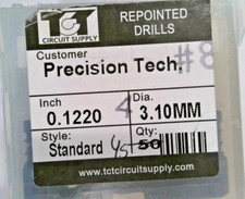 TCT REPOINTED DRILLS SLOT 3.10MM 0.1220" DIA 0.343" FLUTE LOT OF 50 