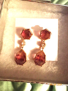 Authentic Rarities Gold Plated Sterling Fluorite and White Topaz Drop Earrings