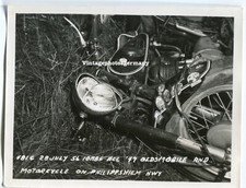 D6155 Foto 50er Jahre BMW Motorrad Oldtimer Bike Krad Unfall