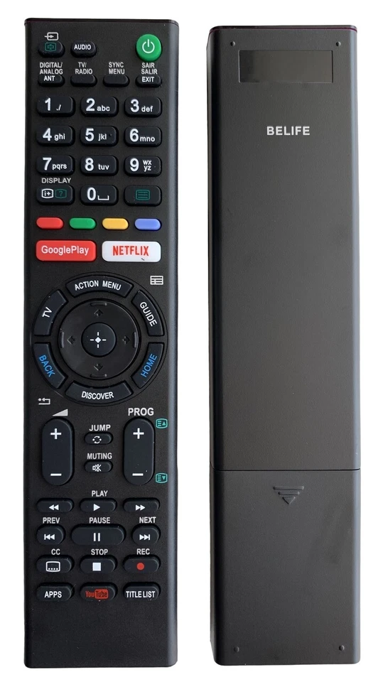 BELIFE Ersatz Sony TV Fernbedienung RMF-TX200E [ GOOGLE PLAY & NETFLIX TASTE ]
