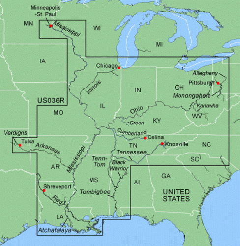 Garmin BlueChart Data Card - MUS036R US Inland Rivers GPSMAP 492,492C,496,498