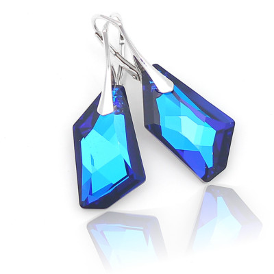Ohrschmuck mit Swarovski Elements De-Art 18mm 2 Farben Ohrhanger,Ohrsteck Gratis