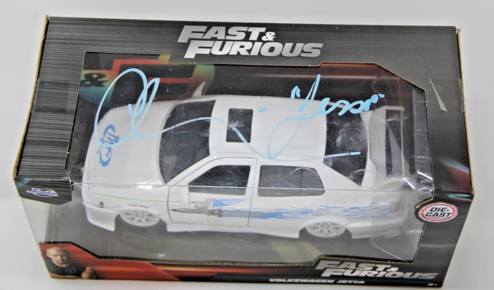 Signed Jada Fast & Furious Jesse's Volkswagen Jetta 1:24 White Diecast Car Rare - Image 2 of 4