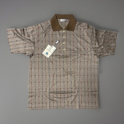 Ancona Made In Italy Golf Polo Shirt Mens S 100% Egyptian Cotton Brown NWT