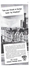 1938 Bell Telephone System Overseas Service Friends in Foreign Vintage Print Ad