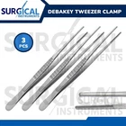 3 Pcs DeBakey Vascular Surgical Thumb Tissue Forceps Atraumatic Tweezers Set
