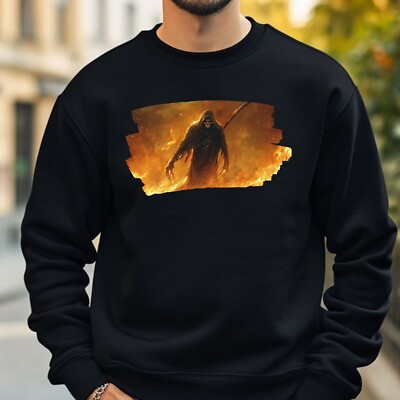 Grim Reaper On Fire Sweatshirt Cosy And Perfect For Any Occasion Sbis4XL