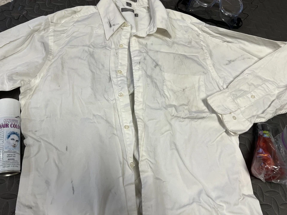 Disfraz de Científico Loco Halloween Hecho a Mano Niños 4 piezas Abrigo de Laboratorio Vaso Gafas Juveniles Foto 3 de 4