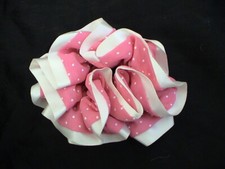 WHITE PINK POLKA DOT SCRUNCHIE - CUTE UNIQUE NEW