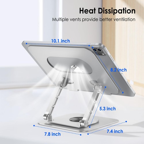Support pour ordinateur portable pour bureau support réglable rotatif à 360° ... - Photo 5/6