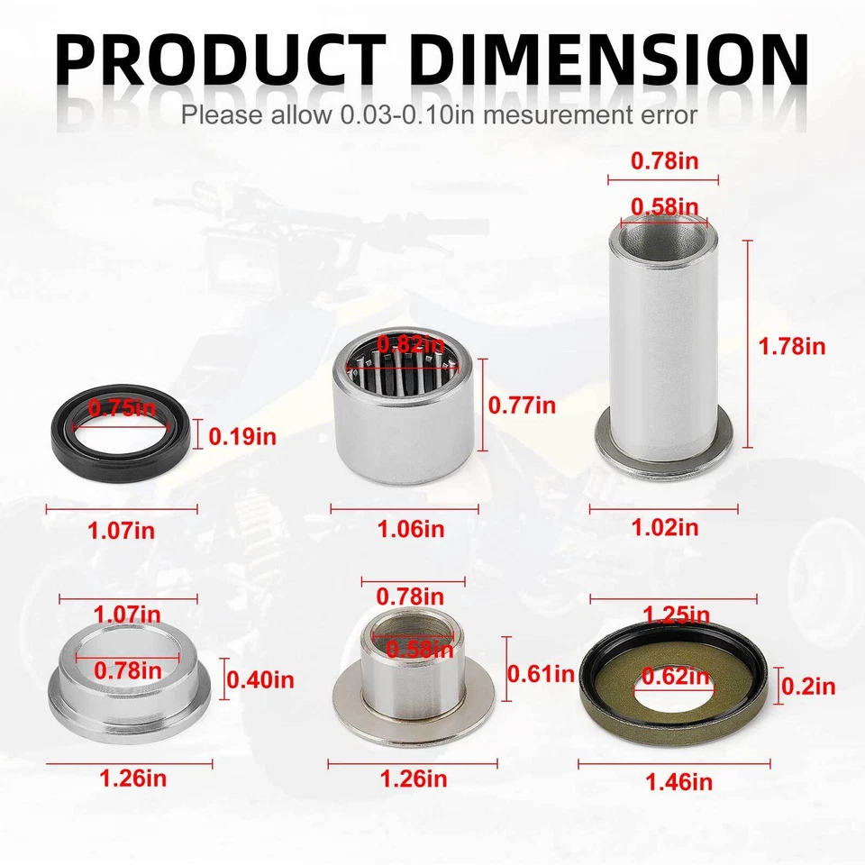 Kit de reconstrucción de sello de cojinete de brazo oscilante para Suzuki LT250R 2x4 QuadRacer 250 1985-1992 Foto 4 de 4